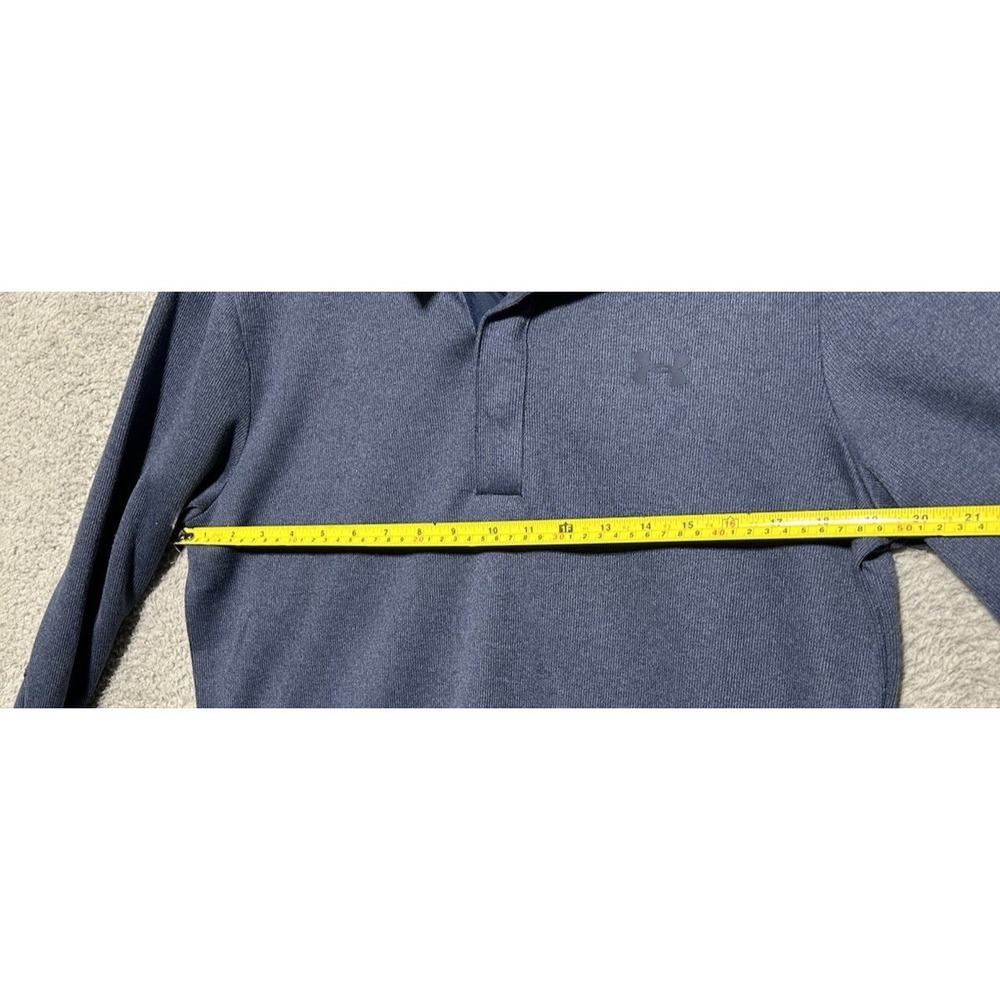 Under Armour Golf 1/4 Snap Pullover Sweater Mens M Blue Storm Coldgear - Picture 8 of 13